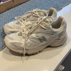 New Balance Women's Cream and Gray Sneakers